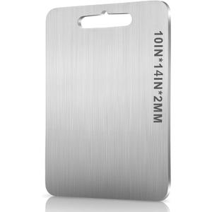 Titanium Cutting Board - 100% Pure Titanium Cutting Boards for Kitchen, Double Sided Medical-grade Cutting Mat for Easy to Clean, Ideal for Home & Outdoor Cooking (10in*14in*0.08in)