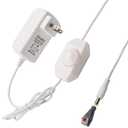 DC12V 2A Plug-in Dimmer Switch 110-240V AC to DC Converter Power Supply Adapter Wall Plug Dimming Switch ON/Off for Dimmable Lights RGB LED Strip Table Lamps (White)