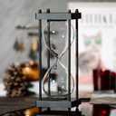 Large Fillable Hourglass Timer, Decorative Empty Hourglass, Wooden Frame Sand Hourglass