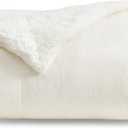 Bedsure GentleSoft Sherpa Fleece Twin Size Blanket for Couch, Non-Heated, Thick and Warm Throw for Women and Men, Soft Fuzzy Plush Twin Blanket for Spring, Cream, 60x80 Inches, White