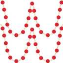 Barydat 2 Pcs 144" Christmas Red Wool Felt Ball Garland with Wood Bead Pom Pom Garland Felt Pompom Decor Christmas Tree Decoration for Wall Ceiling Door Home