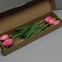 Artificial Tulips Real Touch 10PCS  19.7 Large PU Faux Brownie Tulips Flowers, Lifelike Fake Tulip Stems for Home Table Centerpiece, Garden Party Dcor, Artificial Easter Stems (Rose Pink)