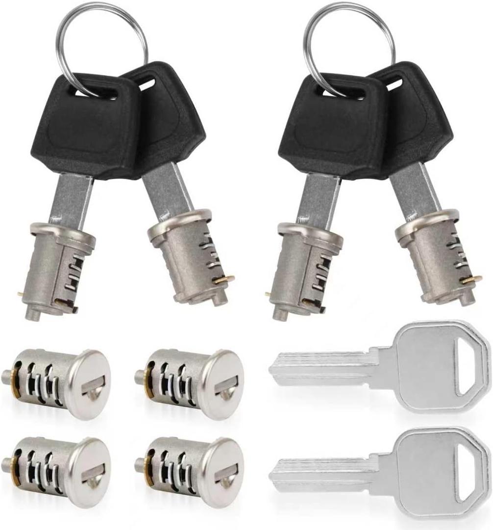 Lock Cylinders 8 Pack for Yakima Car Roof Rack System, Lock Cores for Yakima Lockable Accessories, Includes 8 Cores, 4 Keys & 2 Control Keys