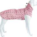 Adjustable Waterproof Dog Raincoat for Dogs,Lightweight Pet Rain Jacket Puppy Clothes with Reflective Strip for  Large Dogs(Gold Cheery Blossoms Pink) (Large(22-37lb))