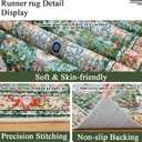 U'Artlines 3' x 18' Boho Hallway Runner Rug, Non Slip Washable Vintage Farmhouse Kitchen Rug Accent Area Carpet for Entryway Laundry and Living Room (Green)