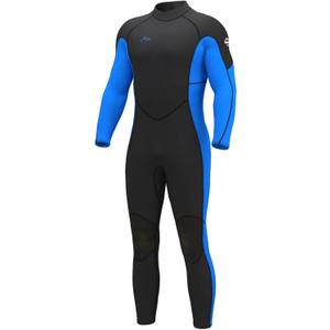 Hevto Men Wetsuits 3/2mm Neoprene Front Zip Full Wet Suit Keep Warm for Surfing Swimming SUP Snorkeling Diving (M2-Black, XL)