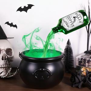 JOICEE Halloween Decorations Indoor, Magic Floating Potion Bottles with Mist Maker Halloween Witches Cauldron DIY Black Floating Potion Bowl set for Halloween Party Decorations Home Mantel Table Decor