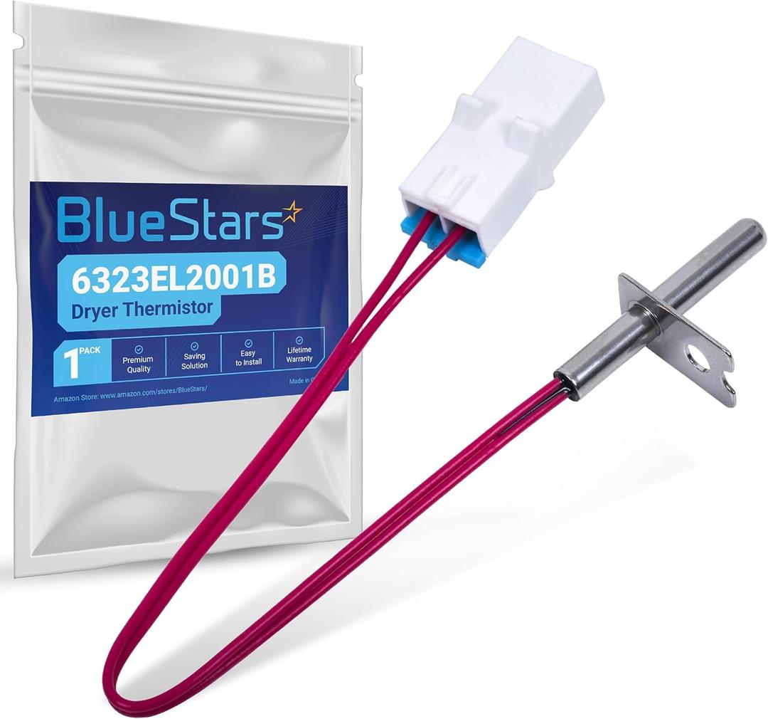 BlueStars 6323EL2001B Dryer Thermistor Assembly Compatible with LG & Kenmore Dryers Replaces 6323EL2001H AP4441539 PS3529026 DLE0442W DLE2512W DLE2514W DLE3733S DLE3777W DLE5932S DLE7177RM