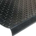 Rubber-Cal Diamond-Plate Non-Slip Rubber Tread Stair Mats (6 Pack), Black, 9.75" X 29.75"