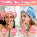 Microfiber Hair Drying Caps, Christmas Absorbent Hair Towel Wrap for Women Wet Hair Quick-Drying Hair Towels, Soft Bow Tie Wet Hair Towel Wrap for Party Favors Goody Bag Filler (4 PCS)