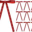 48 Pcs Glitter Velvet Bows for Valentine's Day Decorations Sparkle Valentine Bow for Gift Wrapping 5 x 7 Inch Premade Twist Tie Velvet Bows Ribbon Ornament 3/8'' Wide for Wreaths Decor(Gold)