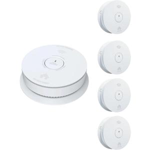 AH886F Combo Smoke & Carbon Monoxide Alarm, Voice Alarm System, Interconnect Hardwired, Combo Alarm, 10-Year Battery Powered, Led Warning Light Indicator (4)