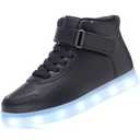 APTESOL Kids LED Light Up Shoes, USB Rechargeable High-Top Sneakers, Lightweight Breathable Cool Glowing Luminous Shoes for Christmas Party Halloween Back-to-School Gifts, Size 31