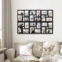 Jerry & Maggie 46 collage frame 24 pictures, picture frames collage wall decor, 24 slot picture frame Wall Hanging For 64 Photo, Black, 33.7 x 22.4 inches