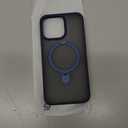 TORRAS Magnetic Ostand for iPhone 15 Pro Max Case, [Military Grade Drop Tested] [Compatible with MagSafe][Build-in Kickstand] Translucent Slim Soft Edge Anti-Fingerprint 6.7" 2023, Blue Titanium