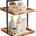 2 Tier Wooden Bathroom Counter Organizers and Storage,Corner Counter Shelf Tiered Tray Stand for Bathroom