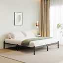 18 Inch High Metal King Bed Frame No Box Spring Needed, Platform King Size Bed Frame, Prevent Mattress Sliding, Easy to Install, Noise Free