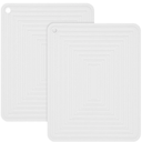 Silicone Trivets for Hot Dishes-Pots and Pans, Flexible Hot Pads for Kitchen, Non Slip Heat Resistant Mats-Pot Holders-Placements, Rectangular Microwave Plate Cover-Trivet 4 Pack in the color Teal