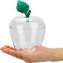 HANZE Large Clear Apple Container, Apple Shaped Candy Toy Filling Containers Jar, Back To School Teacher Appreciation Gift, Wedding Party Ornaments Christmas Decorations Supplies Favors (Clear(1 Pack))