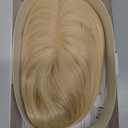 MY-LADY Human Hair Toppers for Women Real Human Hair Thin 7 * 13CM Silk Base with Lace Clip in Remy Hairpieces 150% Density 14 Inch Platinum Blonde