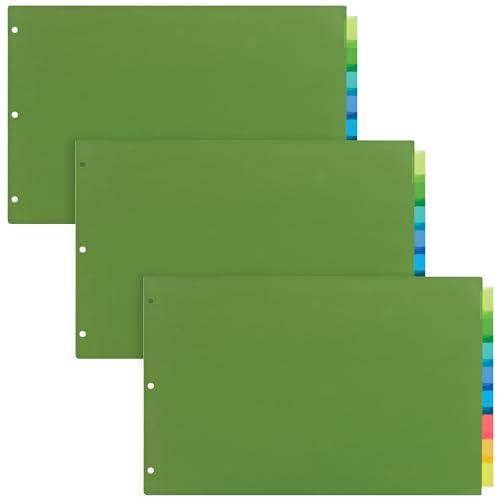 Avery Dividers for 3 Ring Binders, 8-Tab Plastic Binder Dividers, 11" x 17", Insertable Big Tabs, Multicolor (3 Sets of 11179)