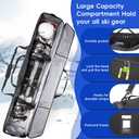 Rolling Ski Bag with Wheels for Air Travel,Padded Double Ski Bag to Hold 2 Pairs of Skis up to 175 or 190 cm.