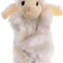 Sheep Hand Puppets Lamb Plush Animal Toys for Imaginative Pretend Play Storytelling White
