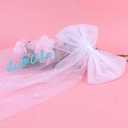 Chanaco Bride to Be Veil Bachelorette Party Accessories Bridal Shower Decorations Blue Short Bow Veils Hair Accessories with Comb Wedding Gifts Party Favor
