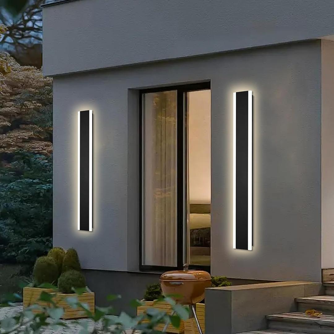 2 x 40in LED Long Wall Light, Outdoor Wall Light Fixtures,Dimmable Wall Sconce Long LED Linear, Exterior Front Porch Light 3000-6000k,Outdoor Light Fixtures Wall Mount for Courtyard Exterior