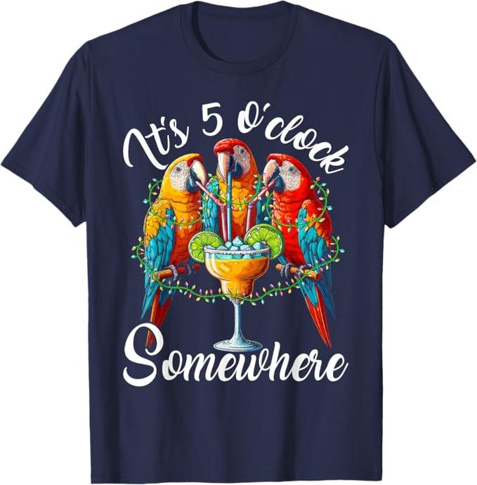 It's 5 O'clock Somewhere T-Shirt (Blue,XL)