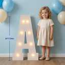 2FT Light Up letters, Quick 5-Min Setup, Battery Operated LED Large Lighted Letters for Party Birthday Baby Shower Wedding Graduation Decor, Marquee Letter R