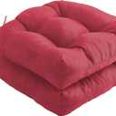 Outdoor Chair Cushions Set of 2, Patio Chair Cushions with Ties, 19x19+5 Tufted Outdoor Seat Cushions, Waterproof Patio Furniture Cushions, Outdoor Dining Chair Pads, Burgundy