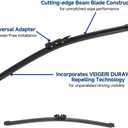 3 Pack Windshield Wiper Blades Compatible with Ford Explorer 2022 2021 2020 2019 2018 2017 2016 2015 2014 2013 2012 2011 Front Rear Wipers Blade Set for My Car - 26" 22" 11"(A283H)