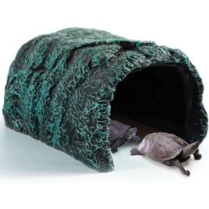 BNOSDM Large Reptile Hideout, Tortoise Hide, Bearded Dragon Hideout Cave Shelter, Resin Turtle Basking Platform, Reptiles Habitat Decor Tank Accessories for Lizards Geckos Snakes Chameleons Frogs