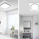 Bathroom Exhaust Fan with LED Light Ceiling Mount Ventilation Fan 118 CFM 1.0 Sones 4 Inch Duct Quiet Bathroom Vent Fan with Light Combo 5000K for Home Bath Hotel-Squares