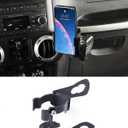 Savadicar JK Multi-Function Drink Cup Phone Holder, 3 in 1 Bolt-on Stand Bracket Organizer, Cell Phone Mount Compatible with 2011-2018 Jeep Wrangler JK JKU 2 & 4 Door, Interior Accessories, Black