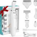 PELCAS Bikini Trimmer for Women Kit 6 in 1 Electric Shaver, Cordless Razors, Nose Hair Trimmer, Shaver for Women & Men Pubic Hair, Private Area, Legs, Face, Nose, Eyebrow, Body Hair Removal