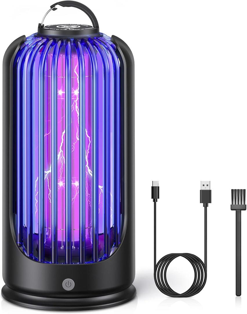 Bug Zapper for Indoor Outdoor, Rechargeable Mosquito Zapper with 3600V High Powered, Electric Pest Control Insect Fly Zapper Can Attract Gnats, Mosquitoes, Flies, Moths for Home, Patio