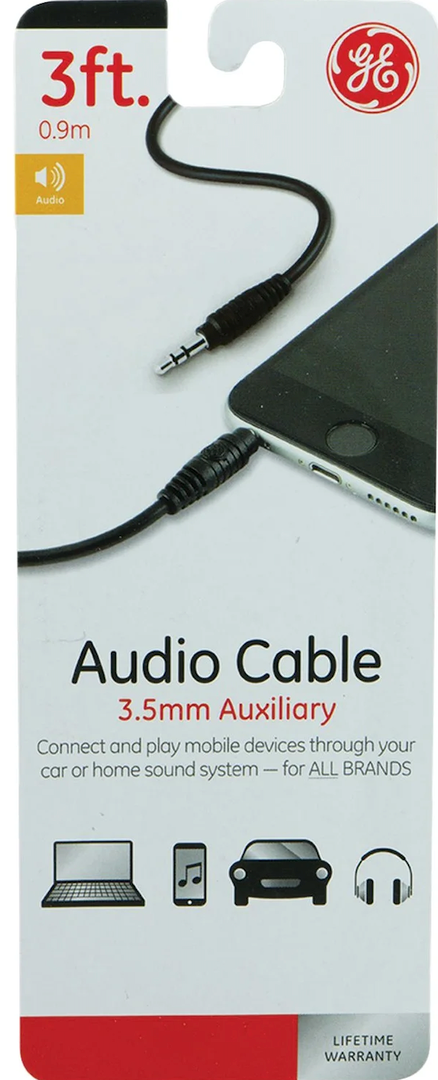 PHILIPS USB-C TO USB-C CABLE 6FT BLACK, GE 3 FT AUX CABLE