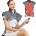 Mothers Day Gifts & Birthday Gifts for Wife Women Men Mom, Electric Weighted Pad for Neck Back Shoulder Pain Relief, 25"x37" Large Full Body Heating Pad for Menstrual Cramps - 5 Heat Levels/Snug Fit (Gray)