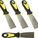 Harrier Hardware 4-Pack Soft Grip Handle Putty Scraper Knife, Flexible Blade, 1.5-inch Wide