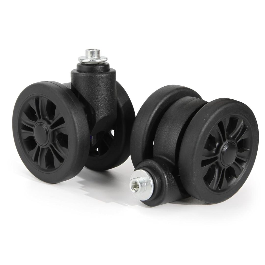 2-Pcs Luggage Wheel Replacement, Suitcase Wheels Plastic for DIY Repair, Spinner Wheels Mute 360 Degree Rotation, LN2, Black