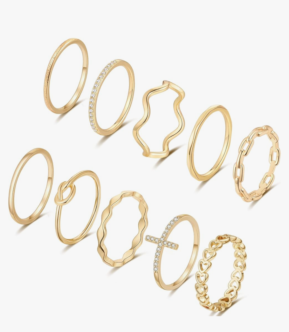 Visit the Store, ZOERAY
ZOERAY

10PCS 14K Gold Plated Stacking Rings for Women Thumb Stackable Knuckle Band Rings Plain Twist Thin Joint Finger Wedding Gold Ring Set for Women Size 8
