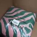 6X9 Area Rug for Living Room,Modern Abstract Pink and Green Zebra Print Rug,Non-Slip Washable,Bedroom, Dining Room, Home Office