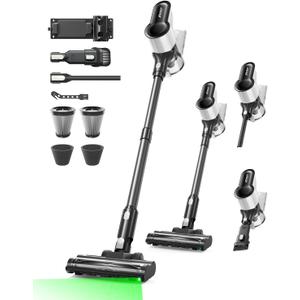 Cordless Vacuum Cleaner, 500W 45KPA 50Mins Stick Vacuum Cleaners for Home with LED Light, Self-Standing, Anti-Tangle Brush & 1.6L Dust Cup, Lightweight Vacuum for Pet Hair, Carpets, Hard Floors