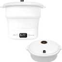 SereneLife Portable Mini Washing Machine, Foldable Bucket Washer with Handle and Lid, Lightweight Compact Travel Washer for Clothes, Ideal for Camping, RVs, Dorms, Apartments, and Travel Use