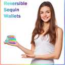 2 Pieces Coin Purse Kids Purse Girls Handbags Double Sided Sequin Mini Wallet Kiss Lock Coin Purse for Party Christmas Birthday Valentine's Day Gifts