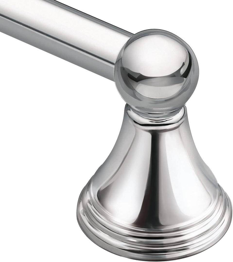 Moen Preston Collection Chrome 18-Inch Single Wall Mounted Bathroom Towel Bar, DN8418CH