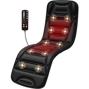 COMFIER Full Body Massage Mat Pad, Heating Vibrating Massage Chair Pad with 10 Vibration Motors, 5 Massage Modes and Auto Shut Off, Gift for Men Women