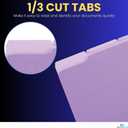 1InTheOffice Purple File Folders, 1/3 Cut Tabs, Letter Size, Violet, 25-Pack